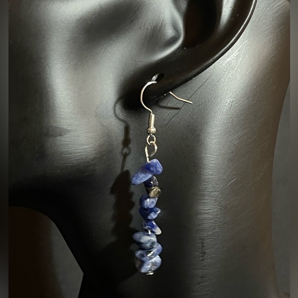 Bracelet And Earrings Set - Lapis Lazuli Natural Healing Stone - Picture 11 of 12